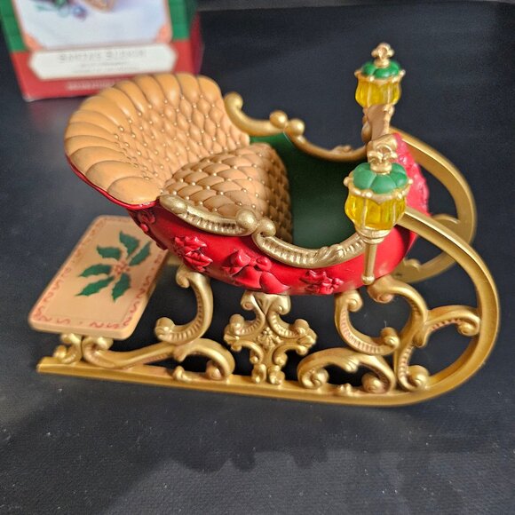 2001 Hallmark Keepsake Ornament Santa Sleigh Set Of 2 Ornaments NIB - Picture 12 of 16